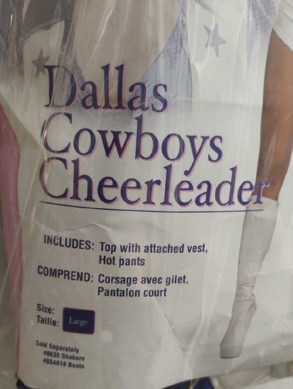NFL Dallas Cowboys Cheerleader Outfit — Blue & White Includes Pom Poms. - Picture 2 of 4